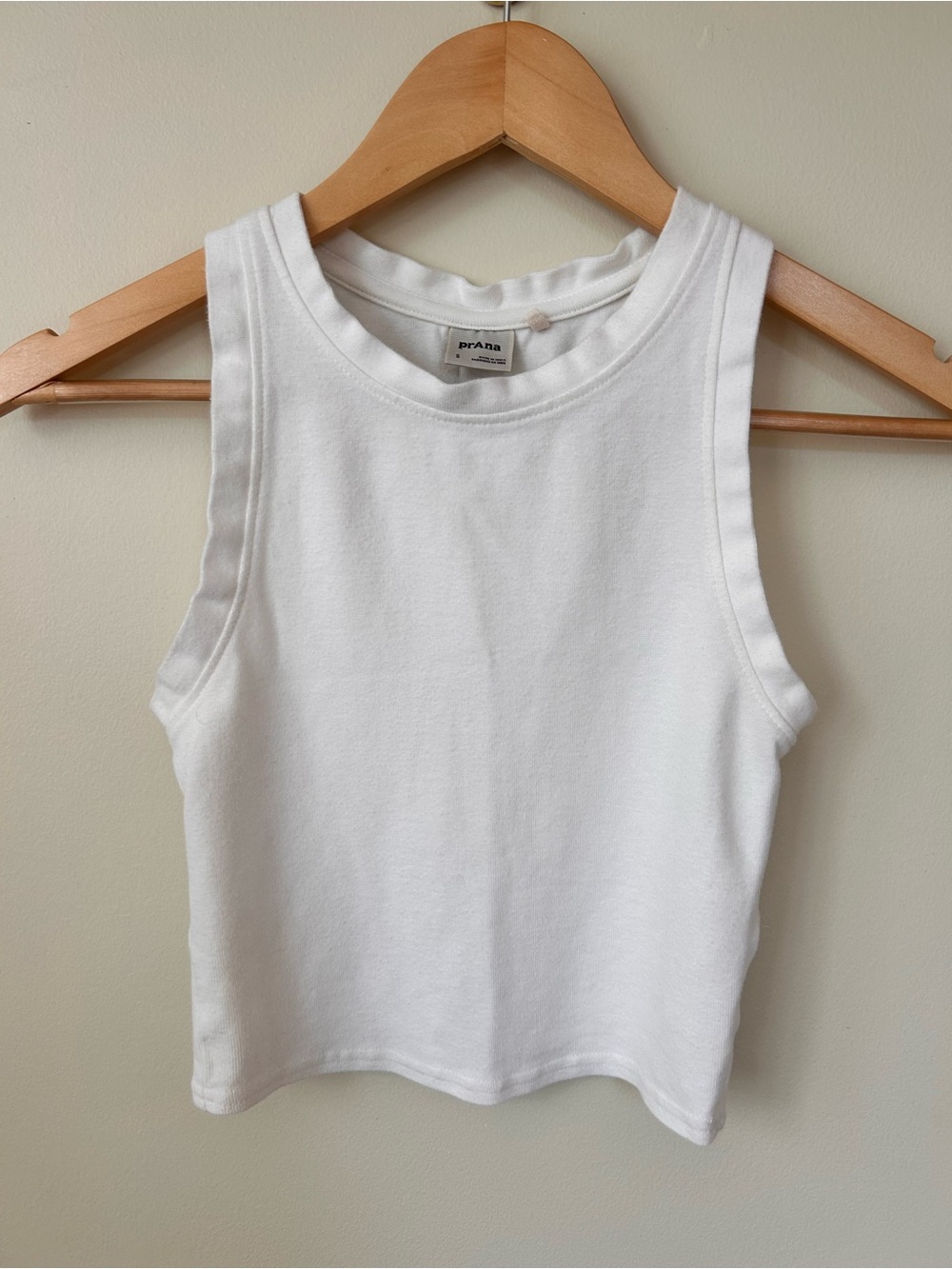 Prana White Sleeveless Cropped Tank
